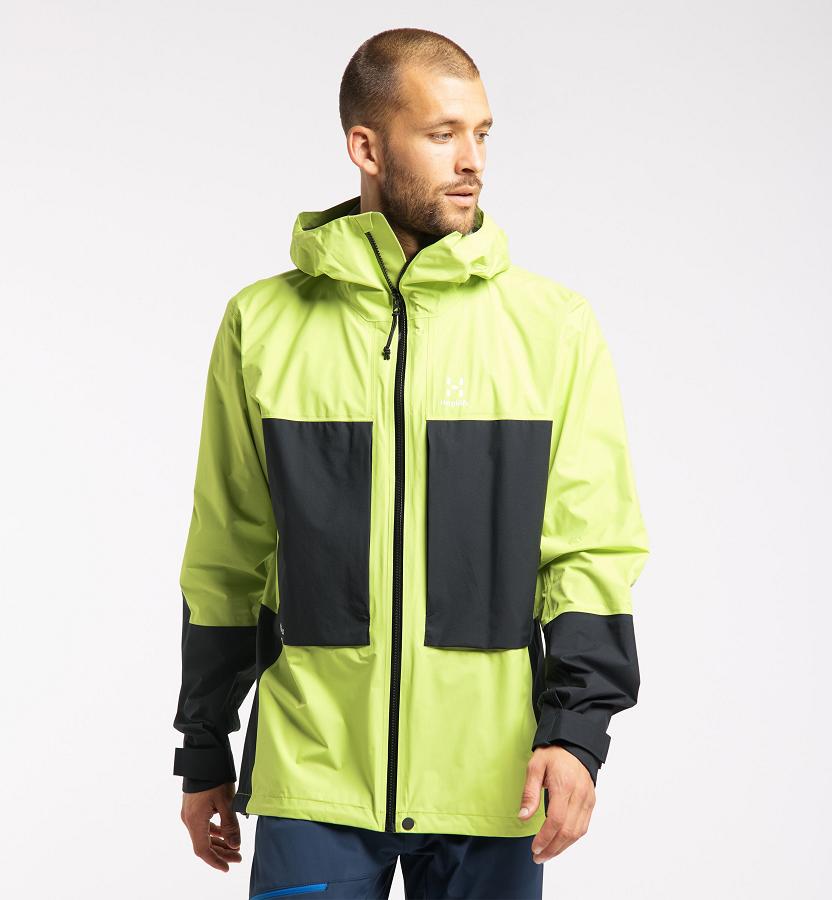 Haglöfs Roc Sheer GTX Ski Jacket Light Green/Black For Mens WHALF0325 Australia